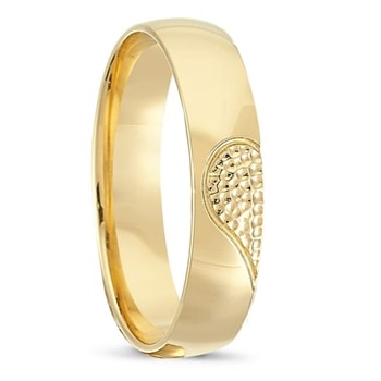 Nuran Love Sweet Love guld Herre Vielsesring med halvhjerte